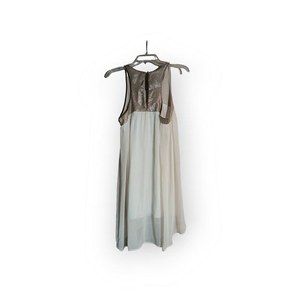 Dress , Chiffon and Gold ethereal sexy cocktail dress, hi-lo hem size Medium - Picture 1 of 4